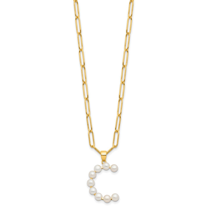 Sterling Silver White Button Freshwater Cultured Pearl Starfish Necklace