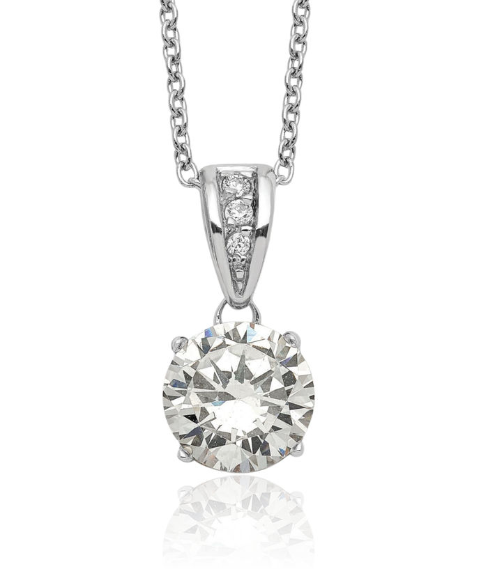 925 Sterling Silver Gold Plated 8mm Cubic Zirconia CZ Kisses Necklace Chain