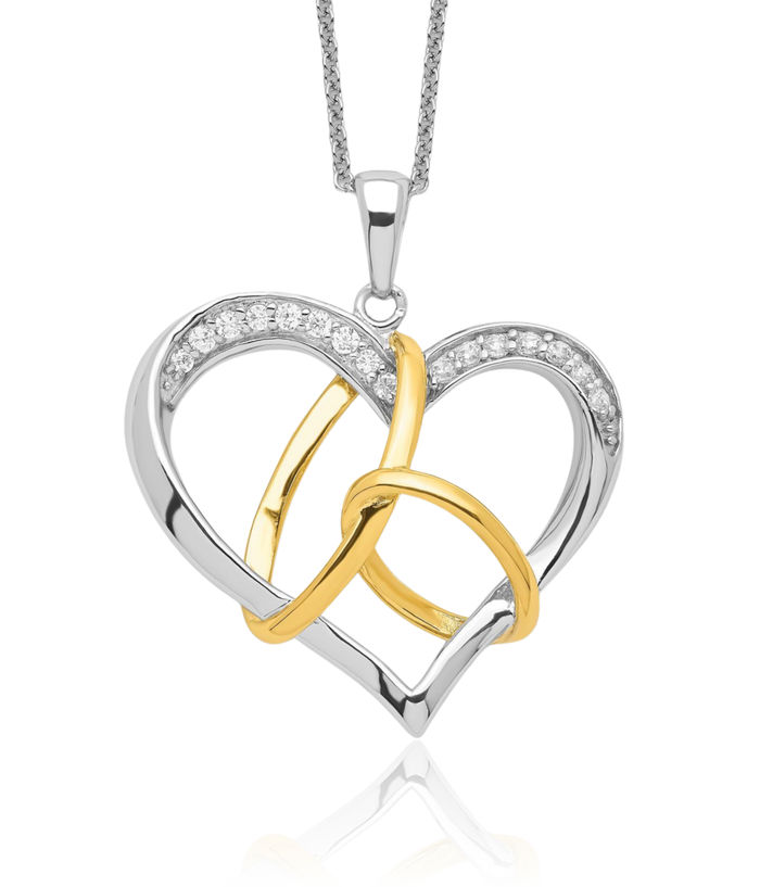 925 Sterling Silver Gold Plated Cubic Zirconia CZ to Have Hold Necklace Chain