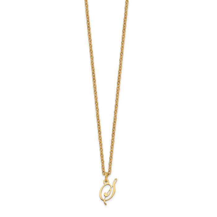 925 Sterling Silver Gold Plated Dainty Letter S Initial Name Monogram Necklace