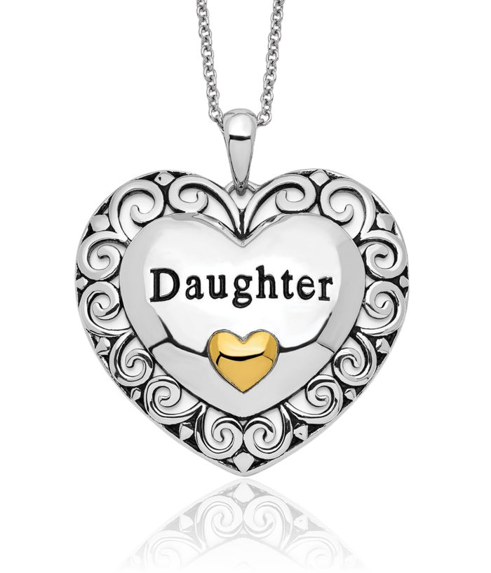 925 Sterling Silver Gold Plated Vintage Daughter Necklace Chain