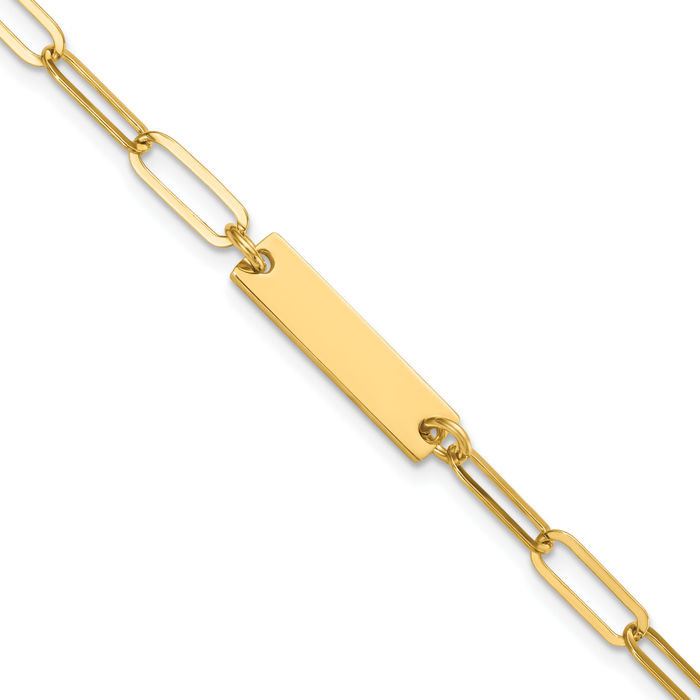 925 Sterling Silver Gold Plated ID Chain Bracelet