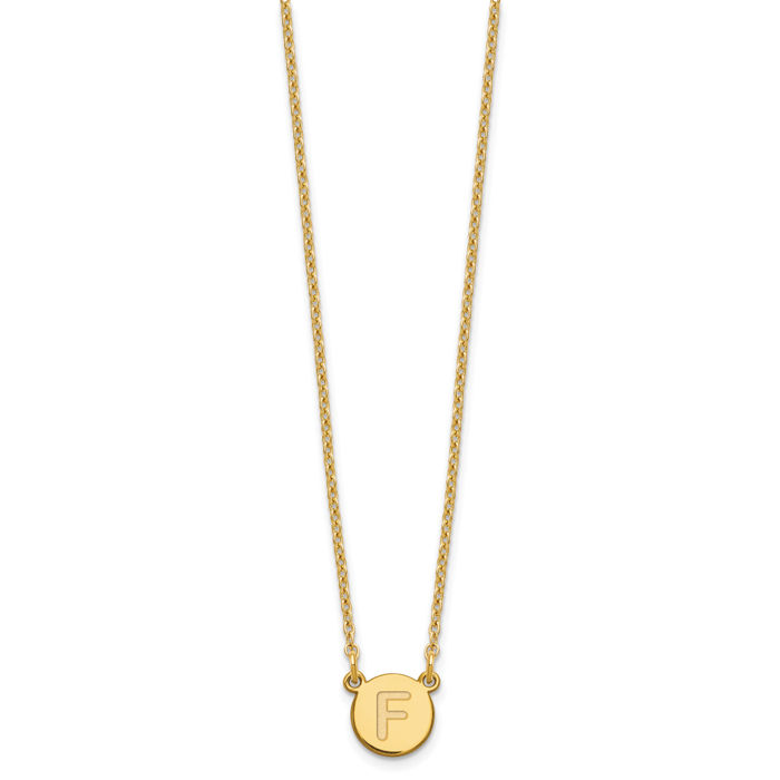 925 Sterling Silver Gold Plated Dainty Letter F Initial Name Monogram Chain Necklace