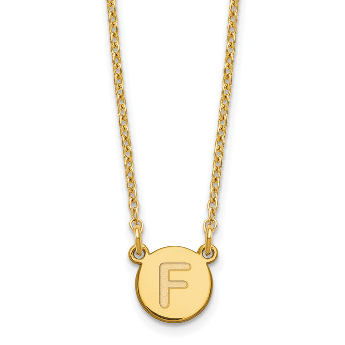 925 Sterling Silver Gold Plated Dainty Letter F Initial Name Monogram Chain Necklace