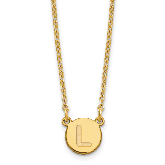 925 Sterling Silver Gold Plated Dainty Letter L Initial Name Monogram Chain Necklace