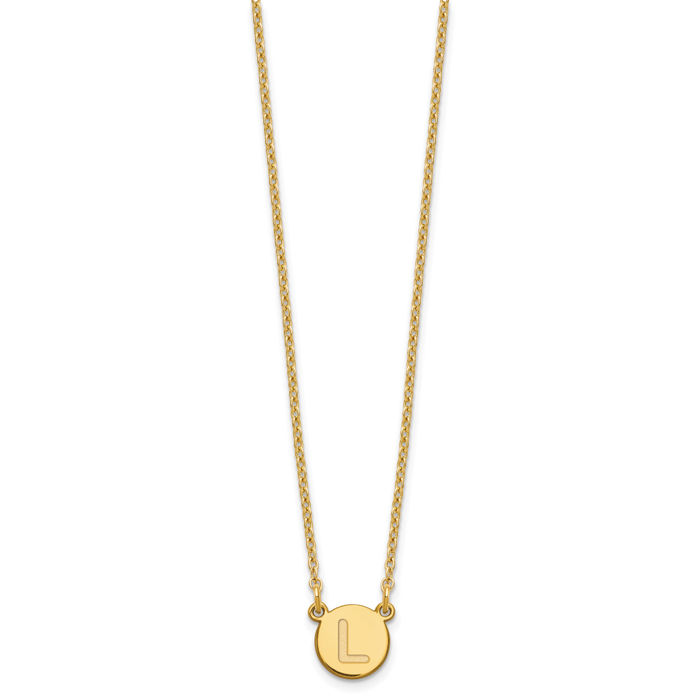 925 Sterling Silver Gold Plated Dainty Letter L Initial Name Monogram Chain Necklace