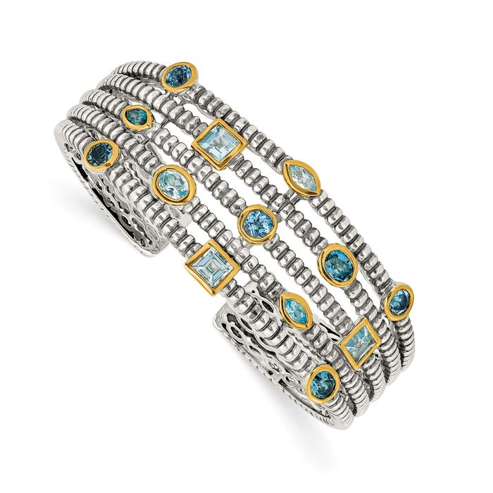 Store Stunning 925 Sterling Topaz Cuff Bracelet