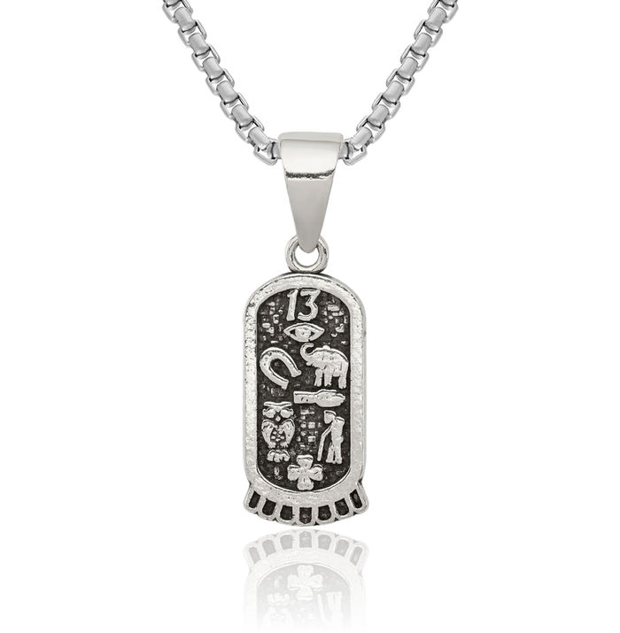 925 Sterling Silver Vintage Good Luck Icons Necklace Chain Pendant Charm