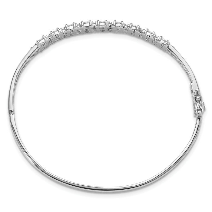 925 Sterling Silver Graduated Cubic Zirconia CZ Chain Bracelet