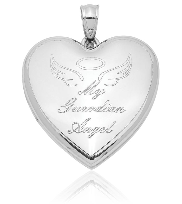 925 Sterling Silver Guardian Angel Wings Ash Holder Heart Personalized Photo Locket Cremation Necklace Memorial Charm Urn Pendant