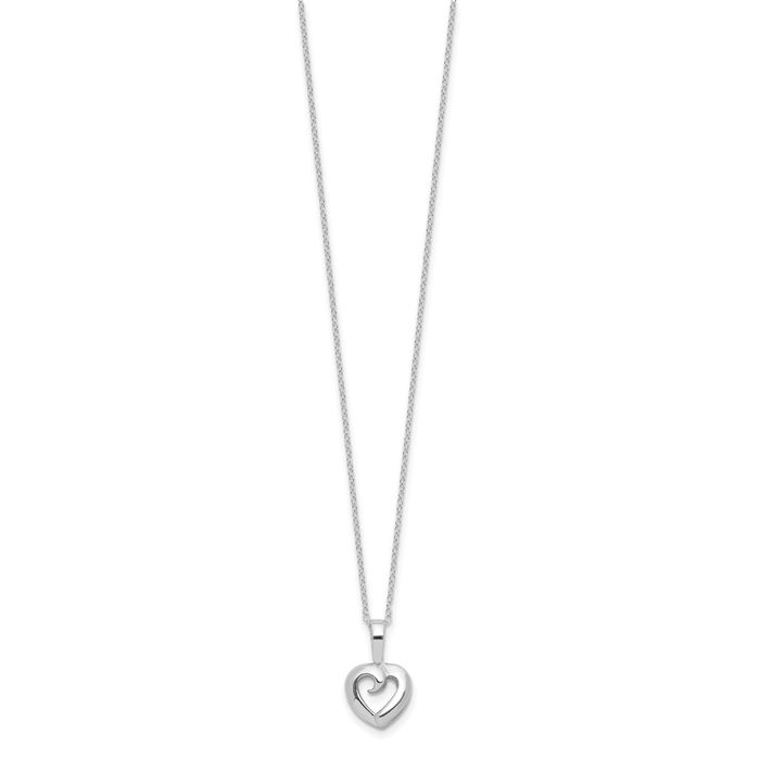 925 Sterling Silver Heart Necklace Love Pendant Friendship Charm Chain