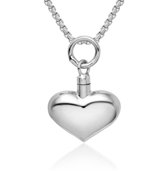 925 Sterling Silver Heart Ash Holder Cremation Necklace Memorial Charm Urn Pendant