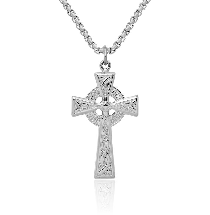 925 Sterling Silver Heart Irish Claddagh Celtic Iona Holy Cross Necklace Religious Chain Pendant Jesus Christ Charm Jewelry