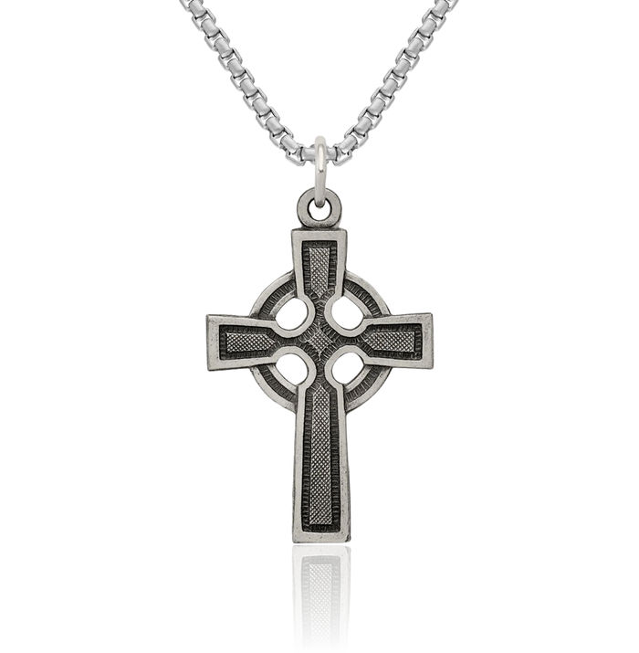 925 Sterling Silver Vintage Heart Irish Claddagh Celtic Iona Holy Cross Necklace Religious Chain Pendant Jesus Christ Charm Jewelry