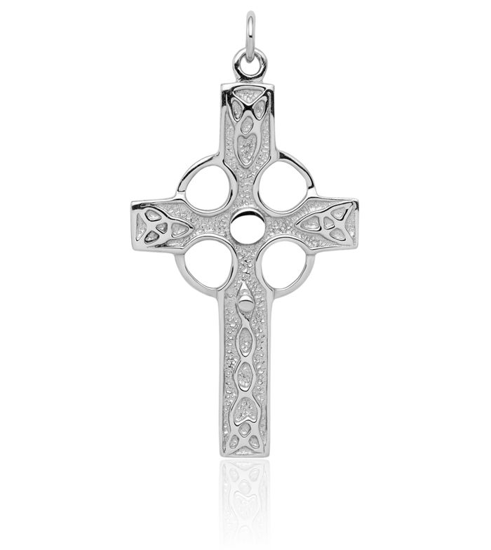 925 Sterling Silver Heart Irish Claddagh Celtic Iona Holy Cross Necklace Religious Chain Pendant Jesus Christ Charm Jewelry