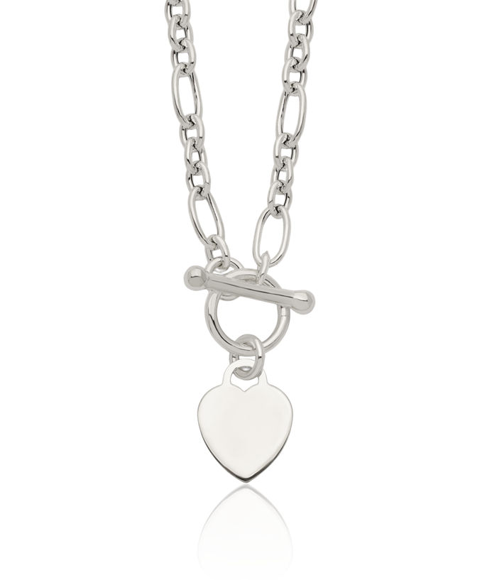 925 Sterling Silver Heart Chain Necklace Link
