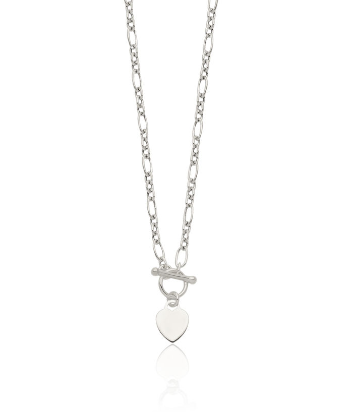 925 Sterling Silver Heart Chain Necklace Link