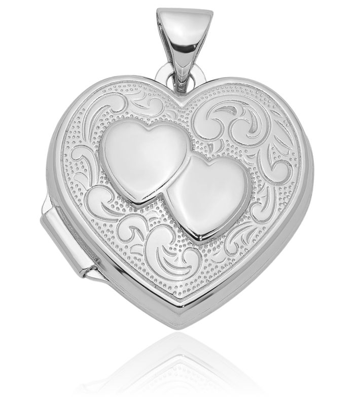 925 Sterling Silver Heart Locket Necklace Chain Pendant Charm