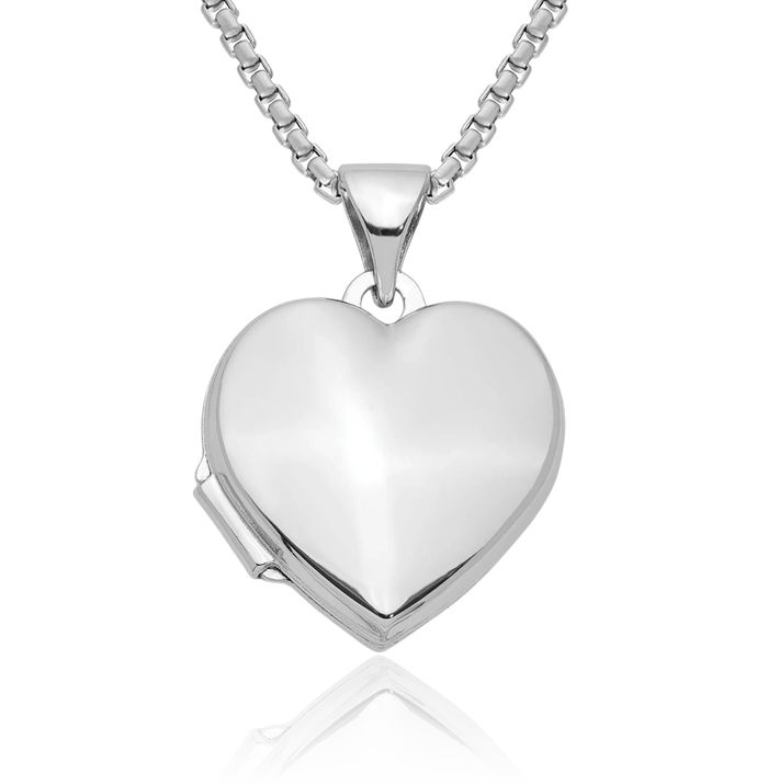 925 Sterling Silver Heart Locket Necklace Chain Pendant Charm