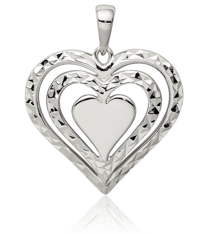 925 Sterling Silver Heart Necklace Love Pendant Charm