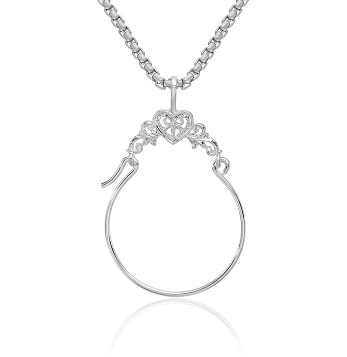 925 Sterling Silver Heart Necklace Love Pendant Charm Holder