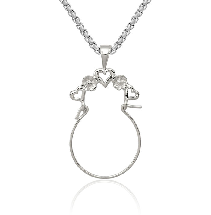 925 Sterling Silver Heart Necklace Love Pendant Charm Holder