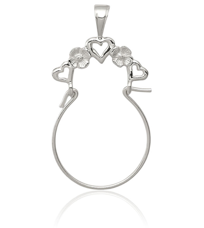925 Sterling Silver Heart Necklace Love Pendant Charm Holder