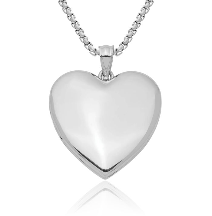 925 Sterling Silver Heart Personalized Photo Locket Necklace Picture Pendant Charm