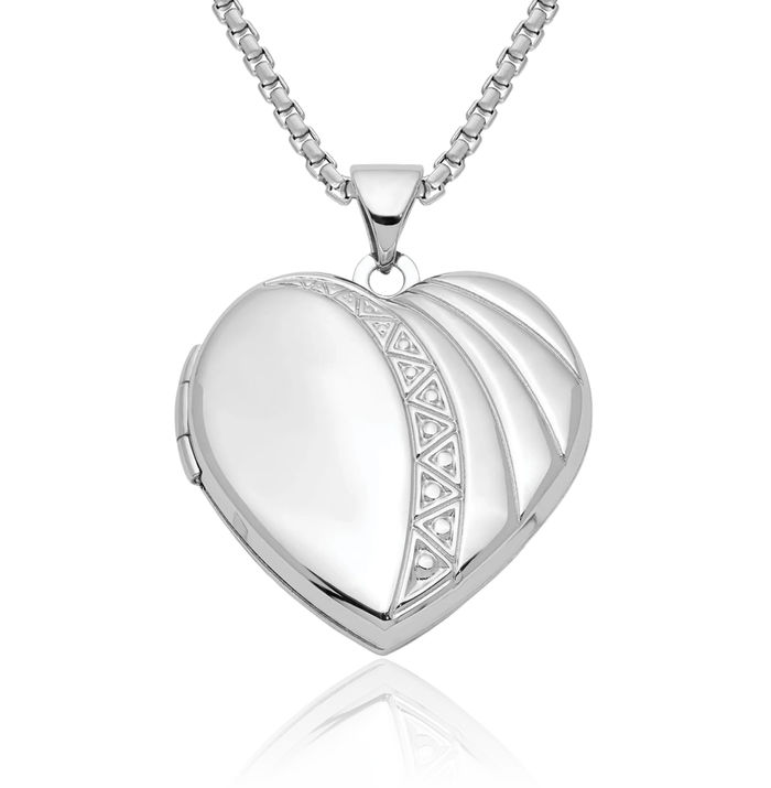 925 Sterling Silver Heart Personalized Photo Locket Necklace Picture Pendant Charm