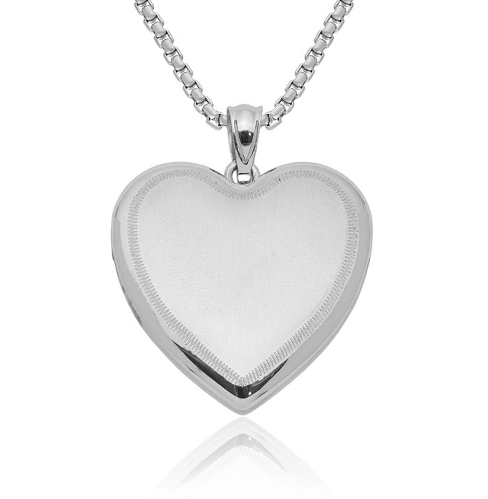 925 Sterling Silver Heart Personalized Photo Locket Necklace Picture Pendant Charm