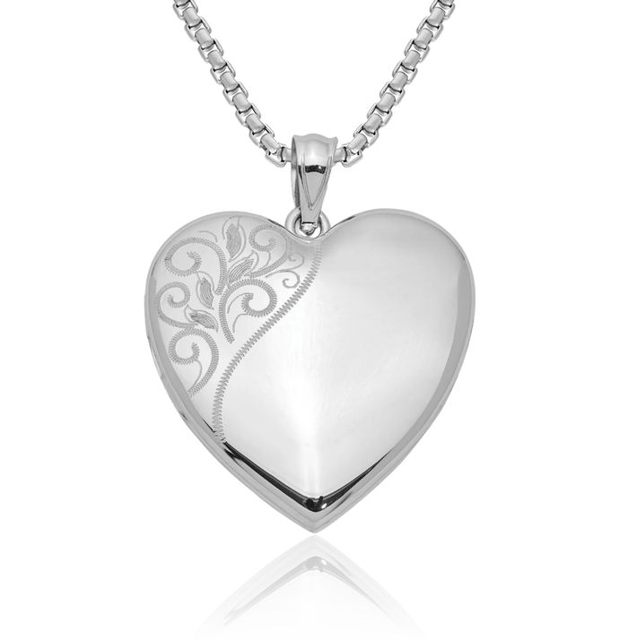 925 Sterling Silver Heart Personalized Photo Locket Necklace Picture Pendant Charm