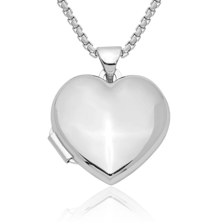 925 Sterling Silver Heart Personalized Photo Locket Necklace Picture Pendant Charm