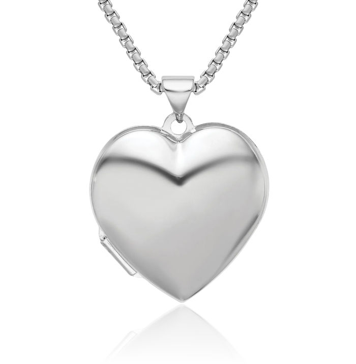 925 Sterling Silver Heart Personalized Photo Locket Necklace Picture Pendant Charm