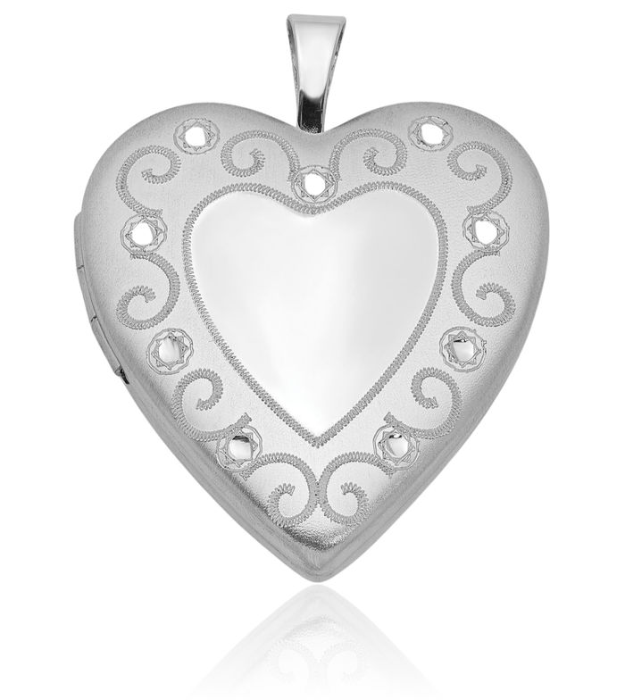 925 Sterling Silver Heart Personalized Photo Locket Necklace Picture Pendant Charm