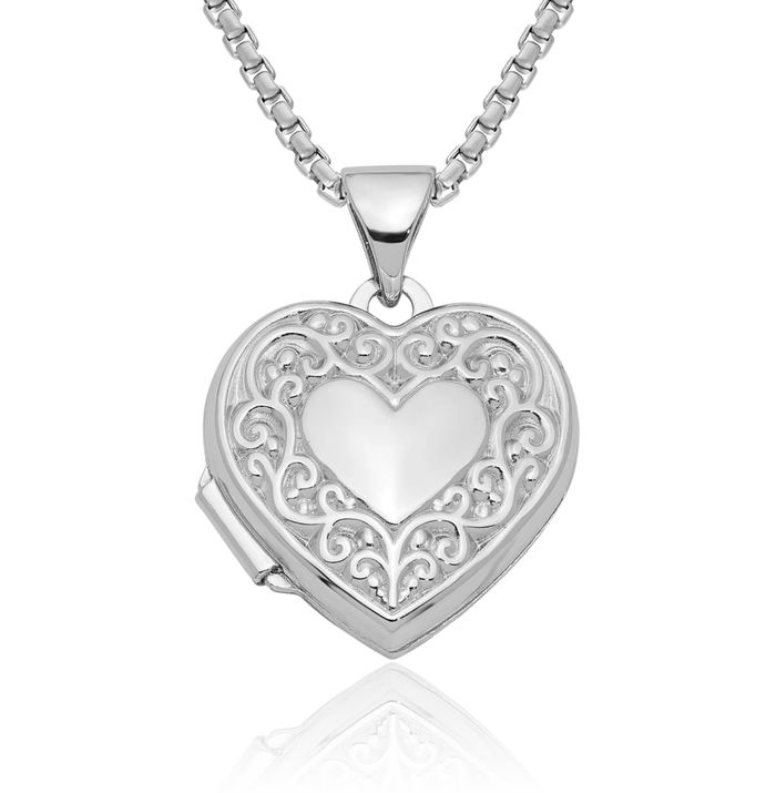 925 Sterling Silver Heart Personalized Photo Locket Necklace Picture Pendant Charm