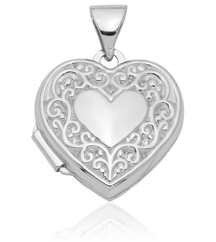 925 Sterling Silver Heart Personalized Photo Locket Necklace Picture Pendant Charm