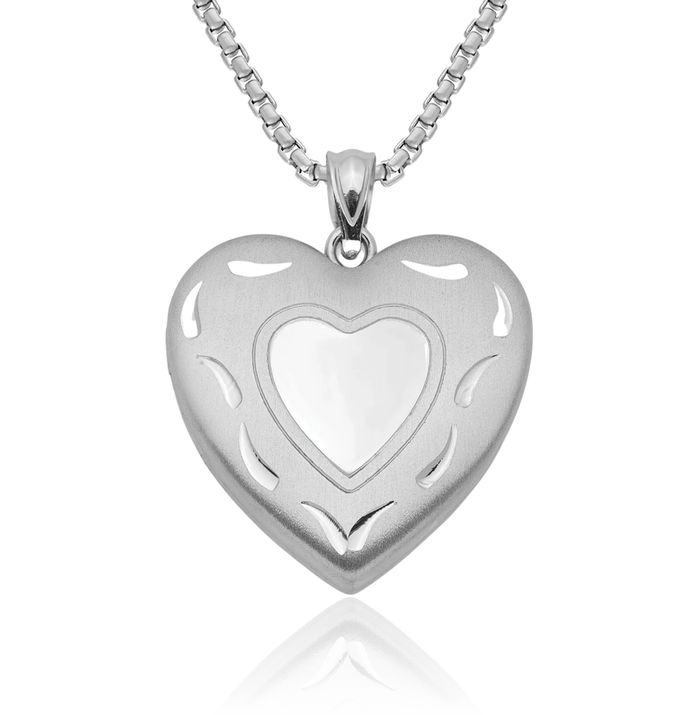 925 Sterling Silver Heart Personalized Photo Locket Necklace Picture Pendant Charm