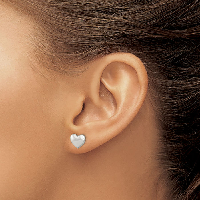 925 Sterling Silver Heart Stud Earrings