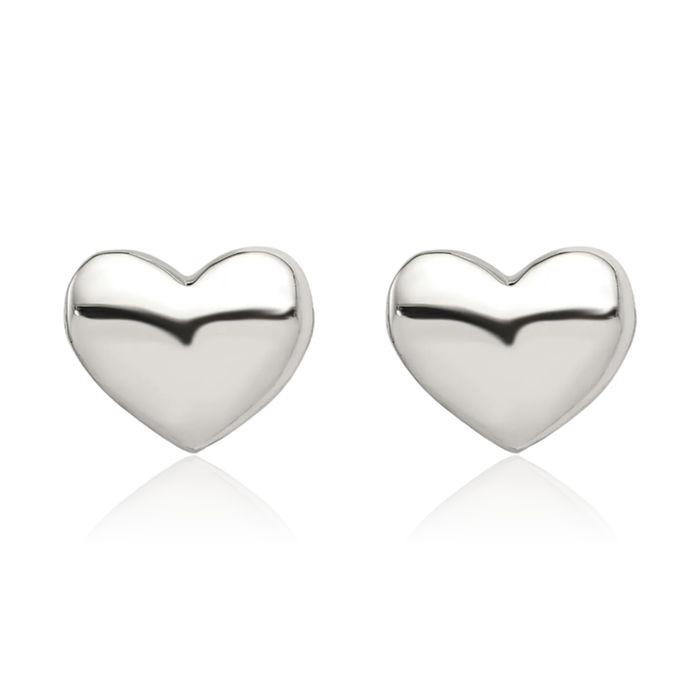 925 Sterling Silver Heart Stud Earrings
