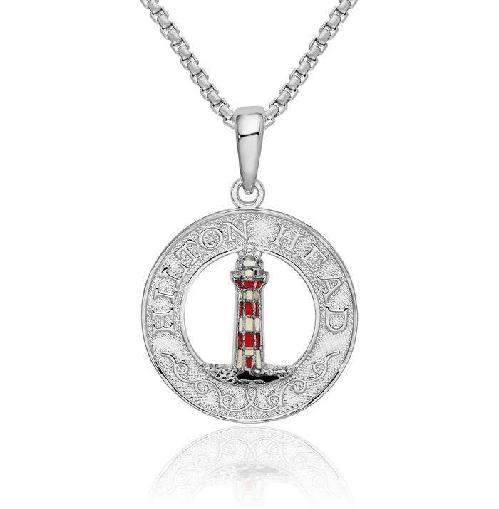 925 Sterling Silver Hilton Head Lighthouse Necklace Chain Pendant Charm