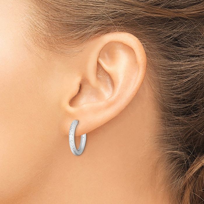925 Sterling Silver Medium Hoop Earrings