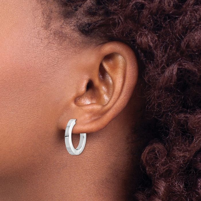 925 Sterling Silver Medium Hoop Earrings
