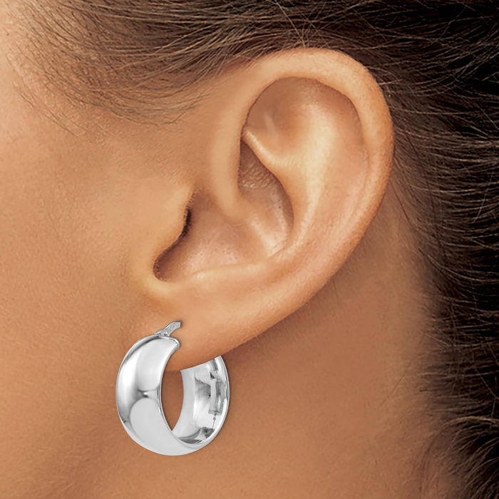925 Sterling Silver Medium Hoop Earrings