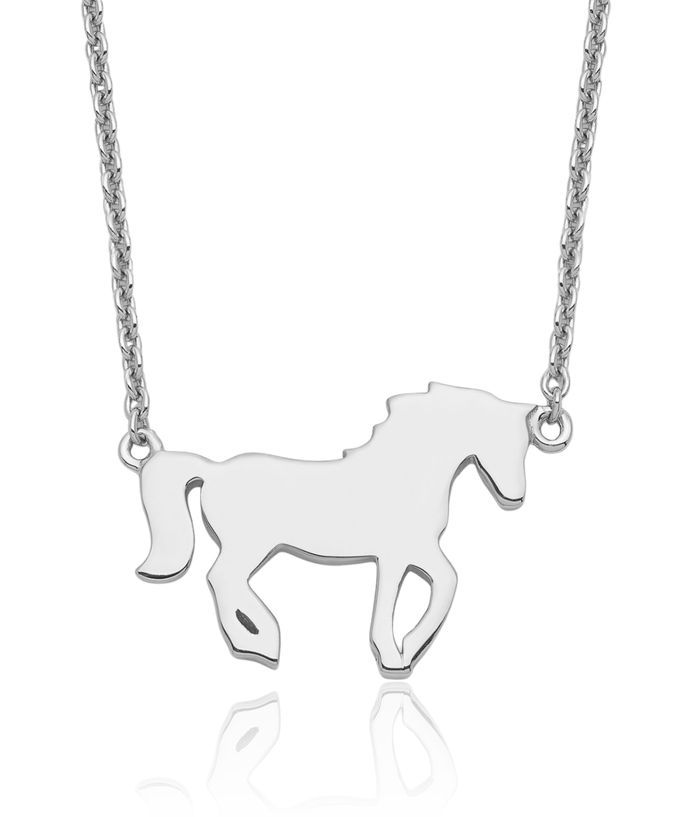 925 Sterling Silver Horse Head Necklace Chain Animal Lover Pendant Equestrian Charm