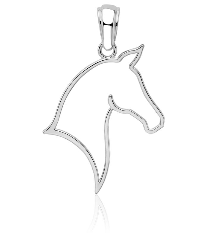 925 Sterling Silver Horse Head Necklace Animal Lover Pendant Equestrian Charm