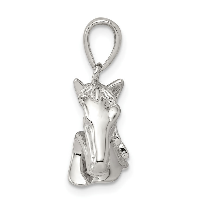 925 Sterling Silver Horse Head Necklace Animal Lover Pendant Equestrian Charm