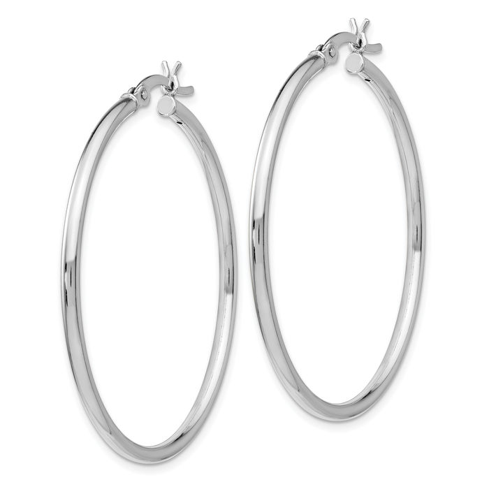 925 Sterling Silver Round Large Hoop Earrings