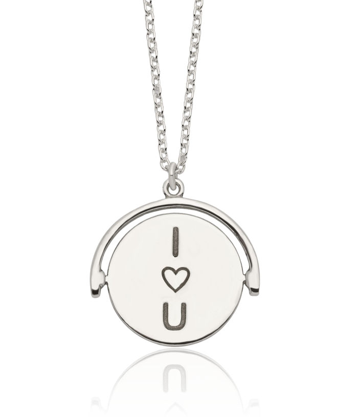 925 Sterling Silver I Love You Forever Chain Necklace