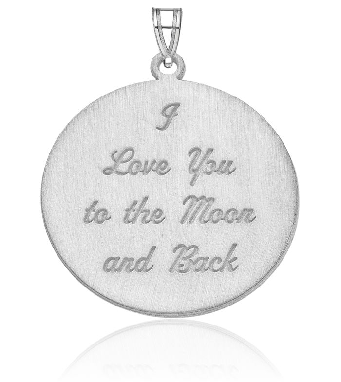 925 Sterling Silver I Love You Crescent Moon Necklace Chain Pendant Charm Celestial Jewelry