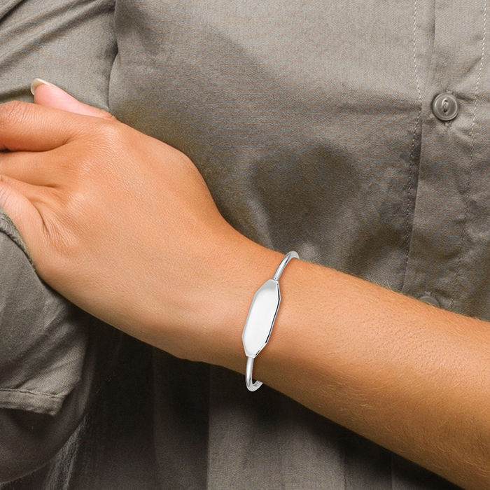 925 Sterling Silver ID Cuff Bracelet